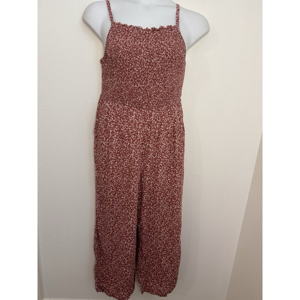 Old Navy Jumpsuit Womens L Smocked Bodice Wide Leg Pockets Boho Rayon Wide Leg